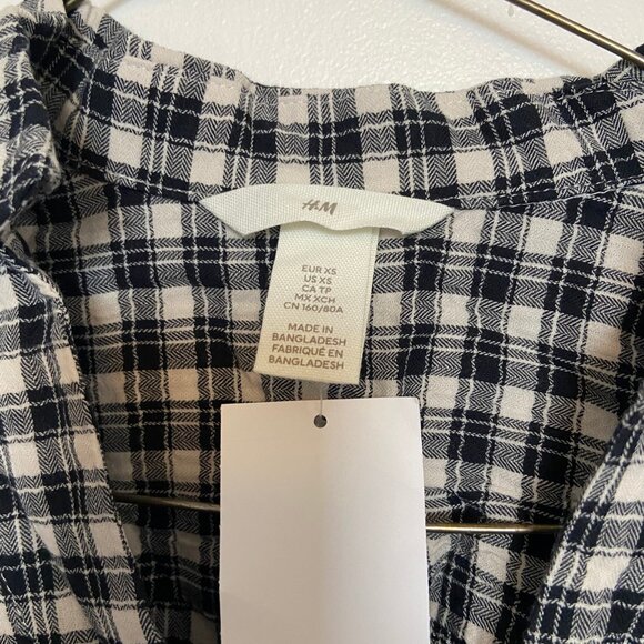 H&M Collared Dress - black checked - XS - Picture 3 of 3